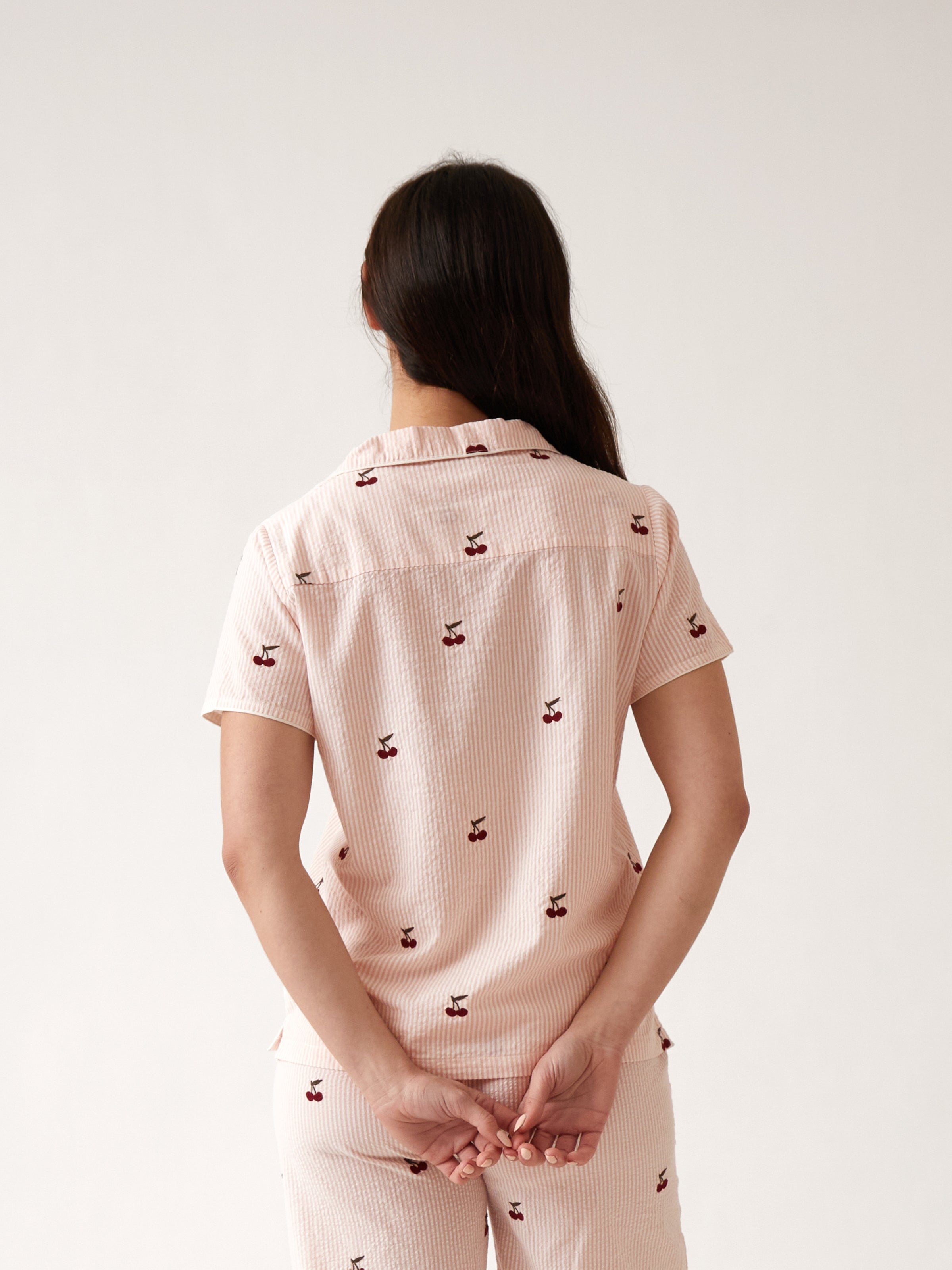 Rosa PJ Shirt | Pink Stripe-4