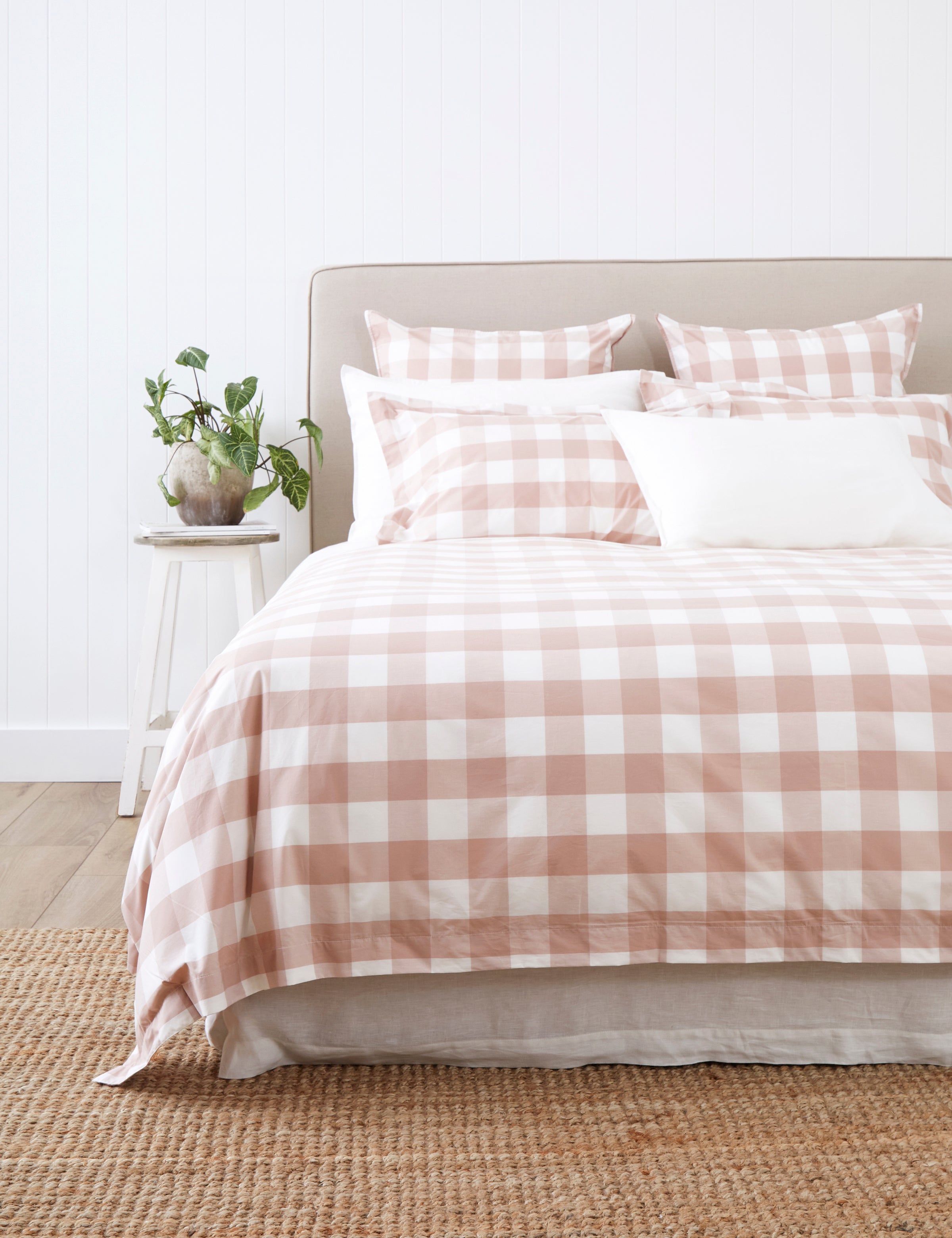 Rosewood Duvet Cover Set | Pink Gingham-1