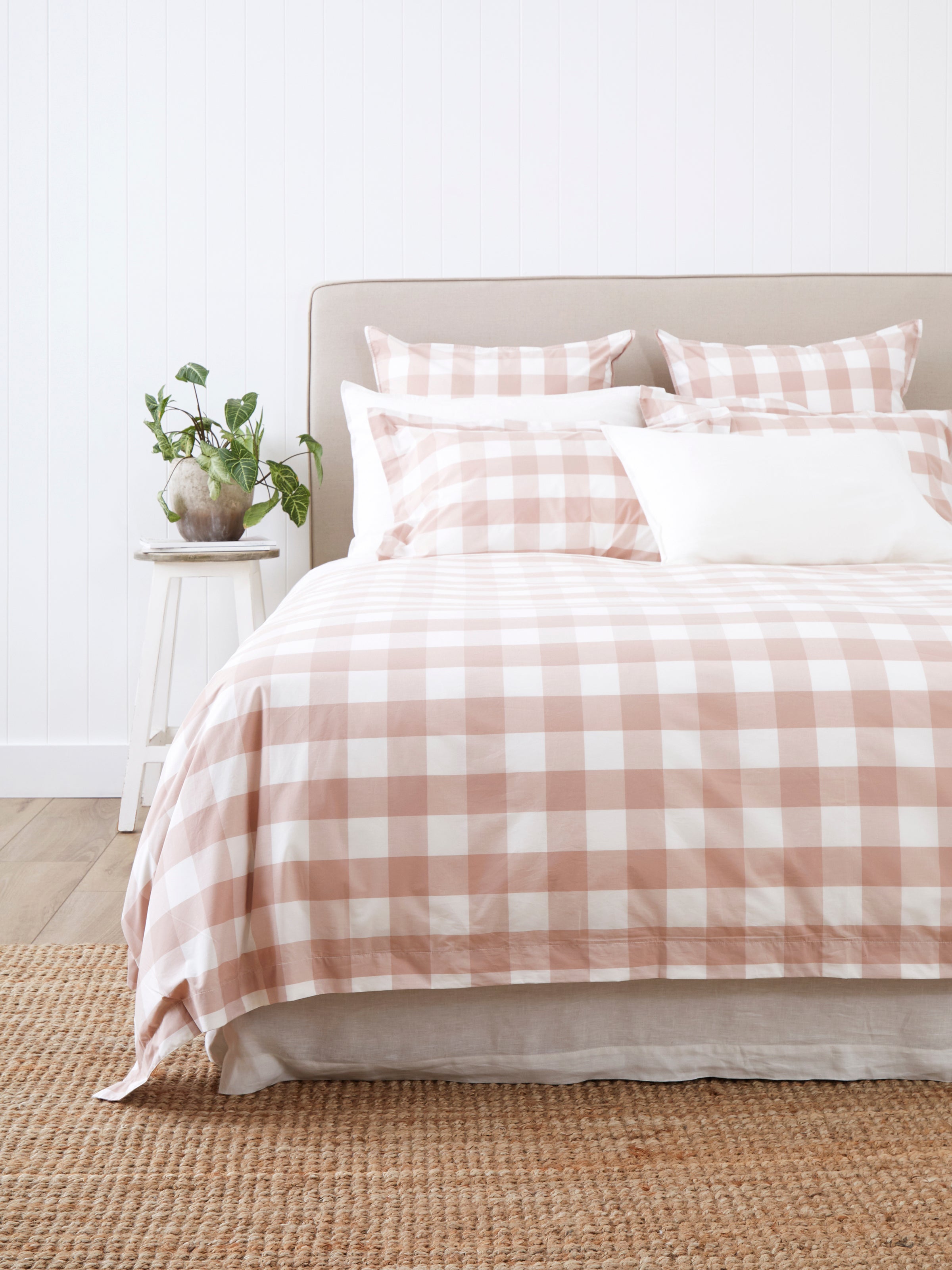 Rosewood Duvet Cover Set | Pink Gingham-1
