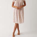Ruby Pintuck Nightie | Pink Floral-1