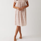 Ruby Pintuck Nightie | Pink Floral-1