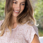 Ruby Pintuck Nightie | Pink Floral-5