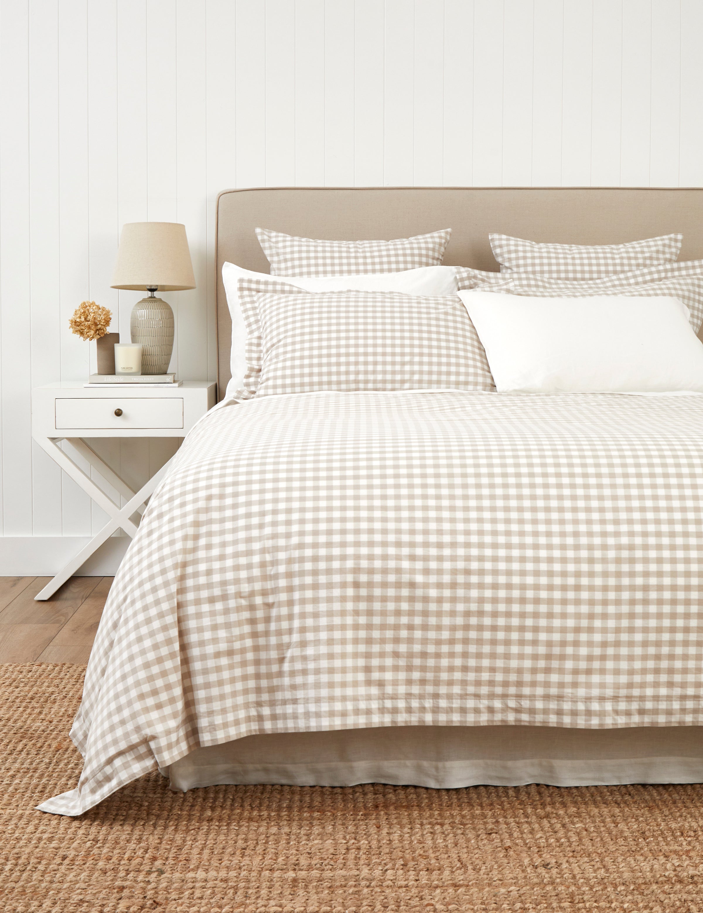 Sandstone Duvet Cover Set | Natural Gingham-1
