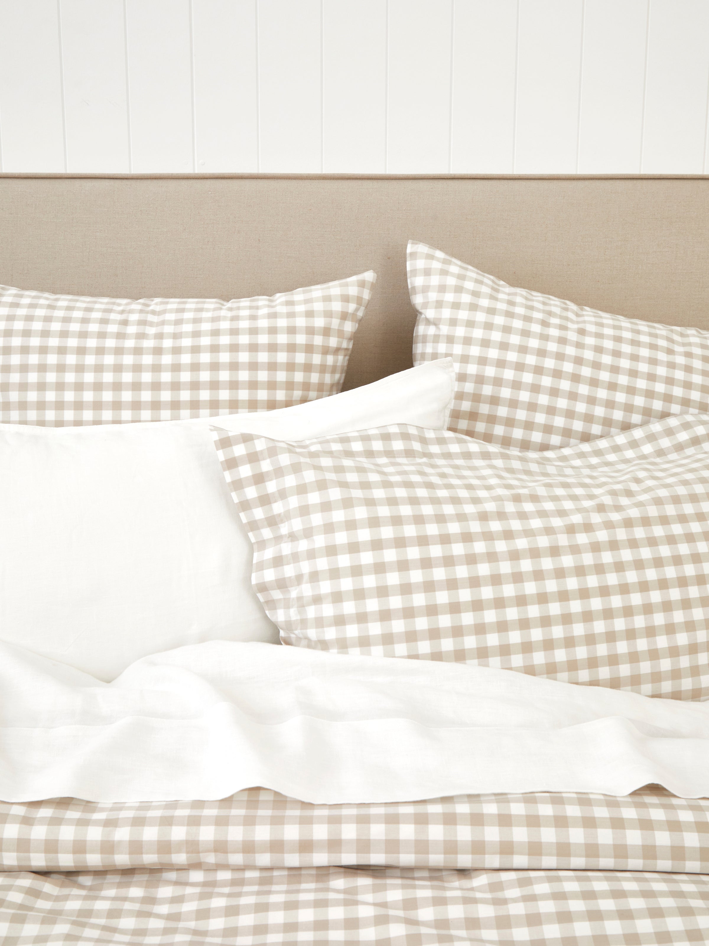 Sandstone Duvet Cover Set | Natural Gingham-2