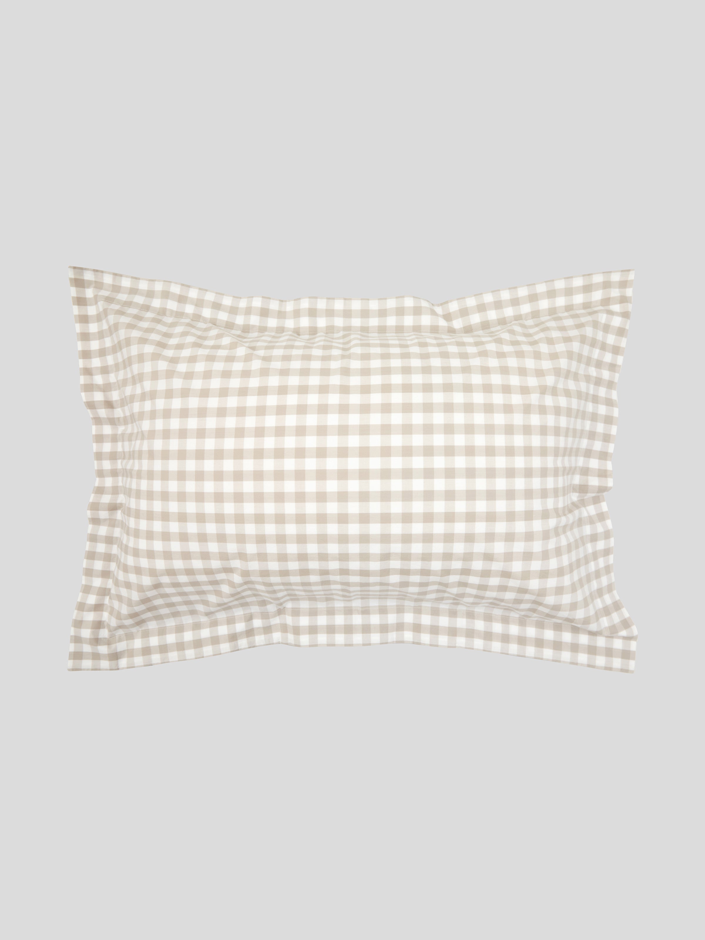 Sandstone Oxford Pillowcase Set | Natural Gingham-1