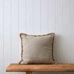 Seahorse Embroidered Square Cushion Cover | Natural White-3