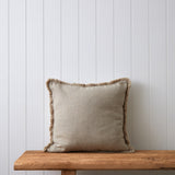 Seahorse Embroidered Square Cushion Cover | Natural White-3