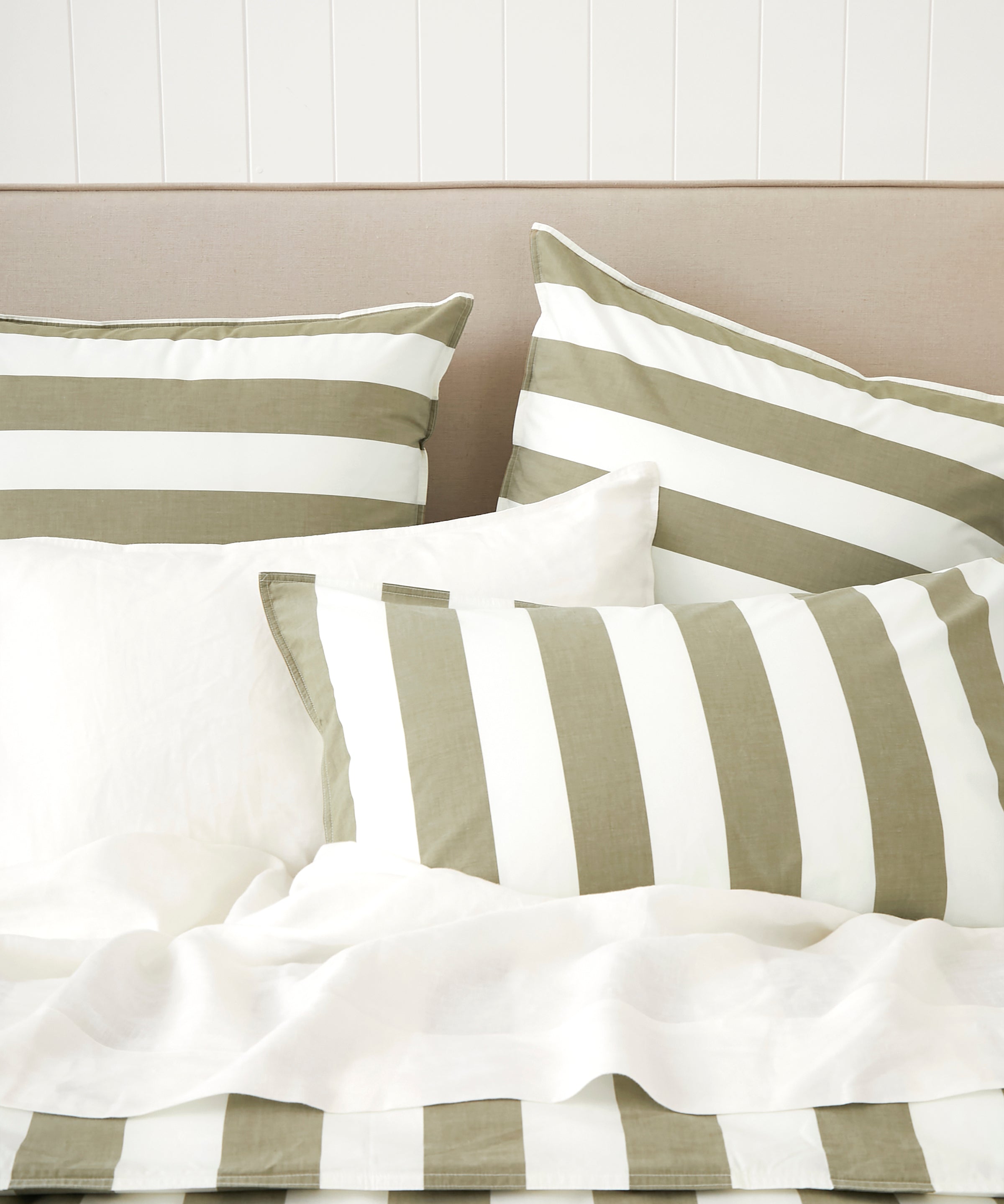 Sherwood Duvet Cover Set | Olive Stripe-2