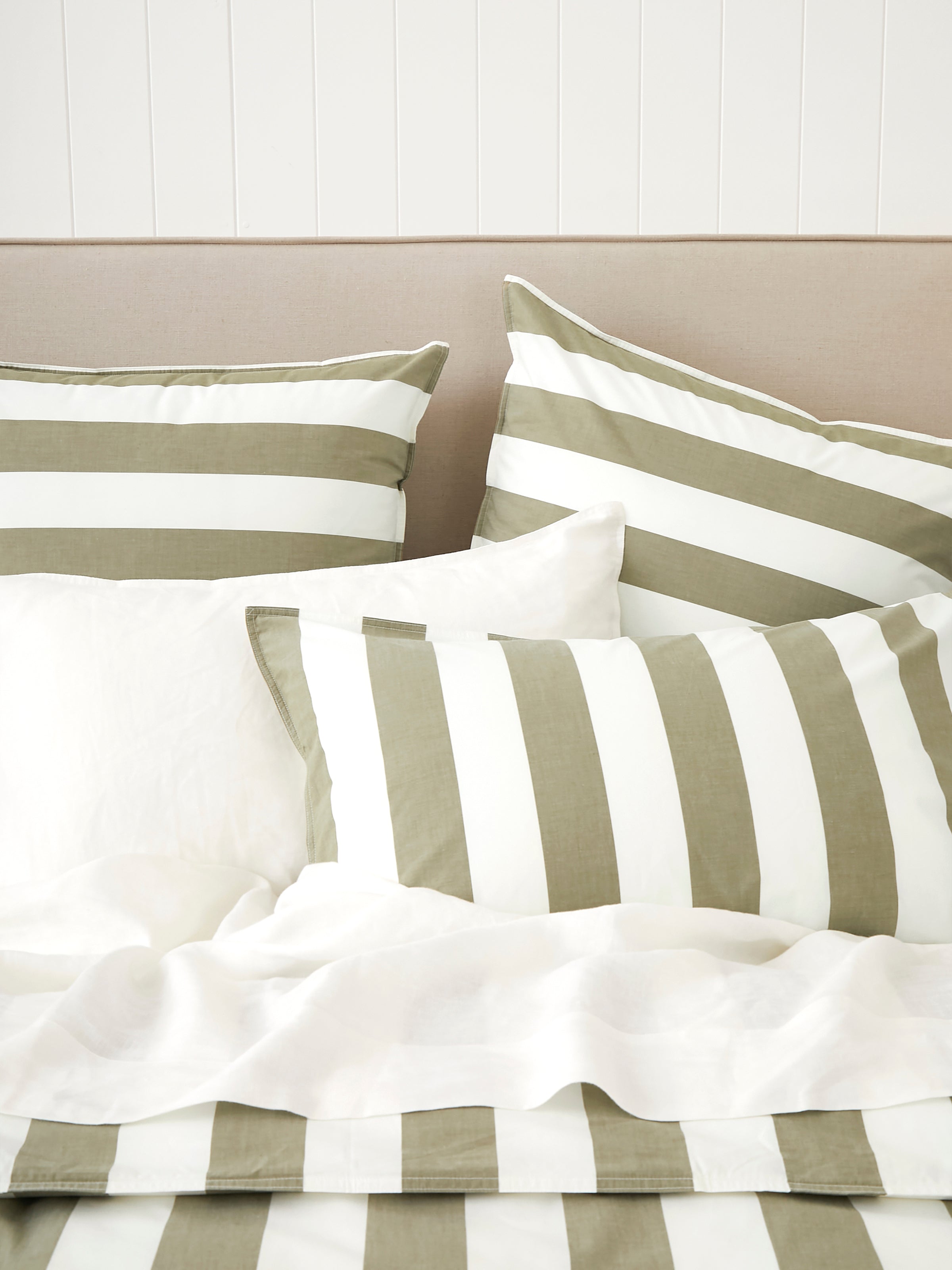 Sherwood Duvet Cover Set | Olive Stripe-2