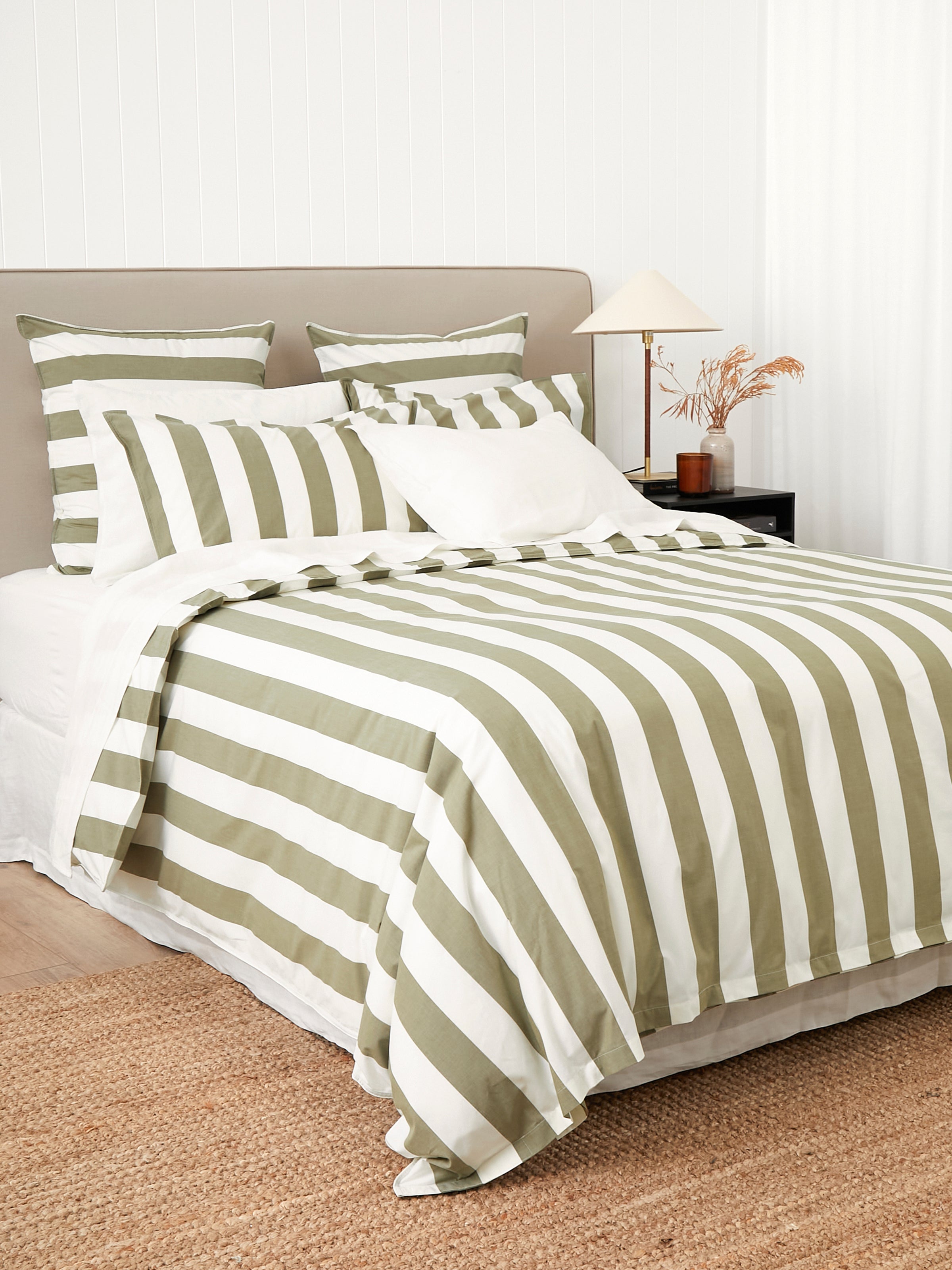 Sherwood Duvet Cover Set | Olive Stripe-3
