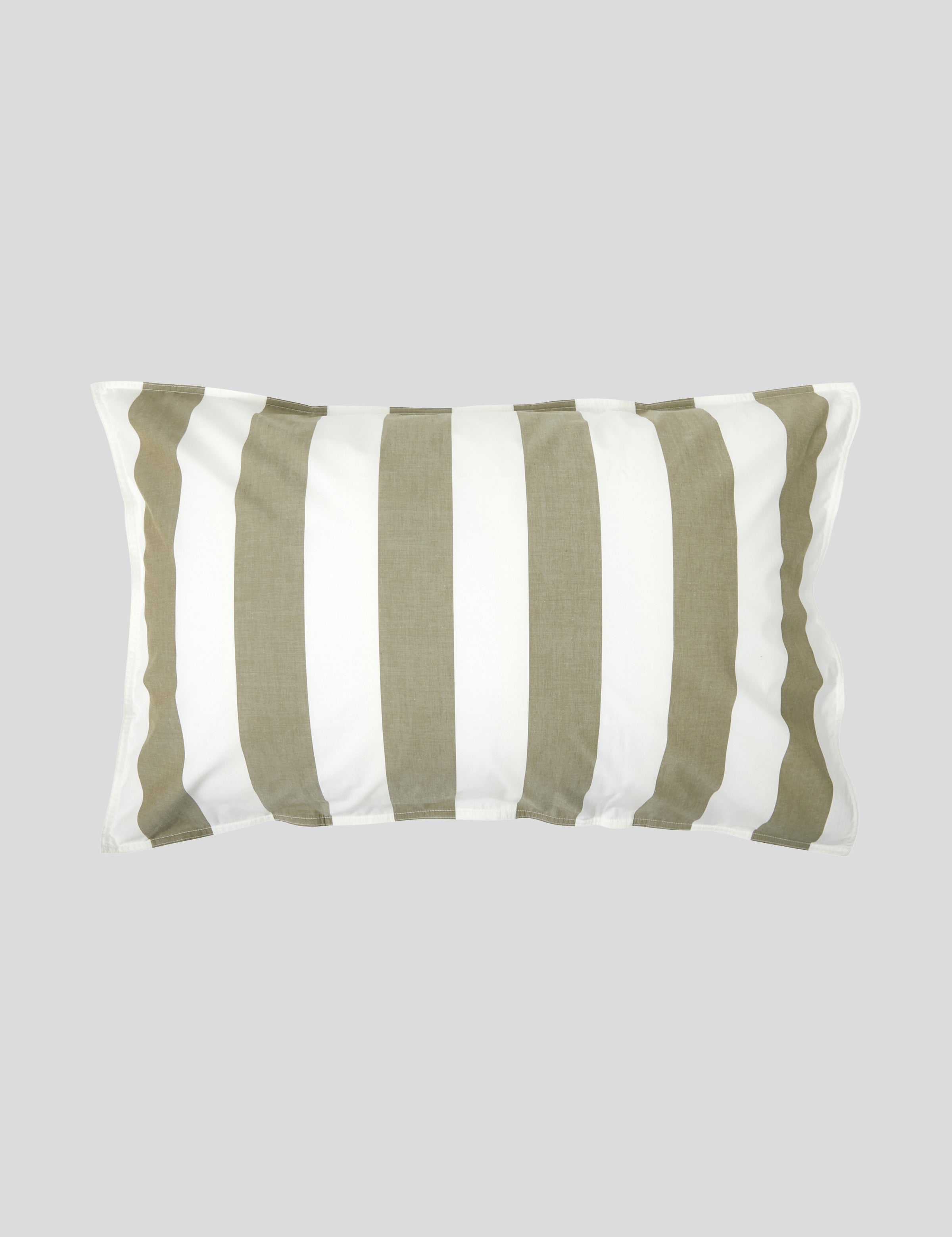 Sherwood Standard Pillowcase Set | Olive Stripe-1