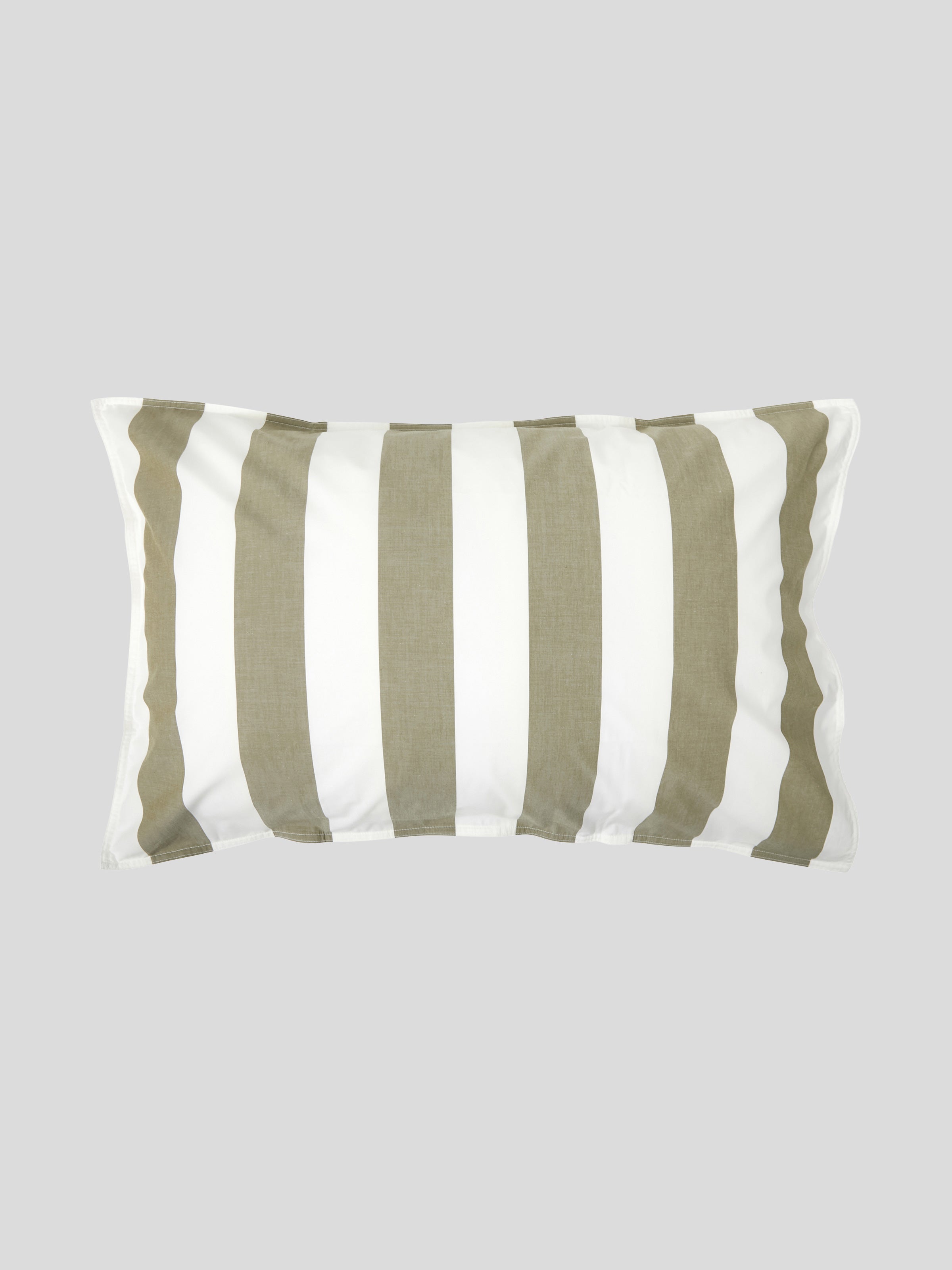 Sherwood Standard Pillowcase Set | Olive Stripe-1