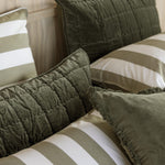 Sherwood Standard Pillowcase Set | Olive Stripe-2