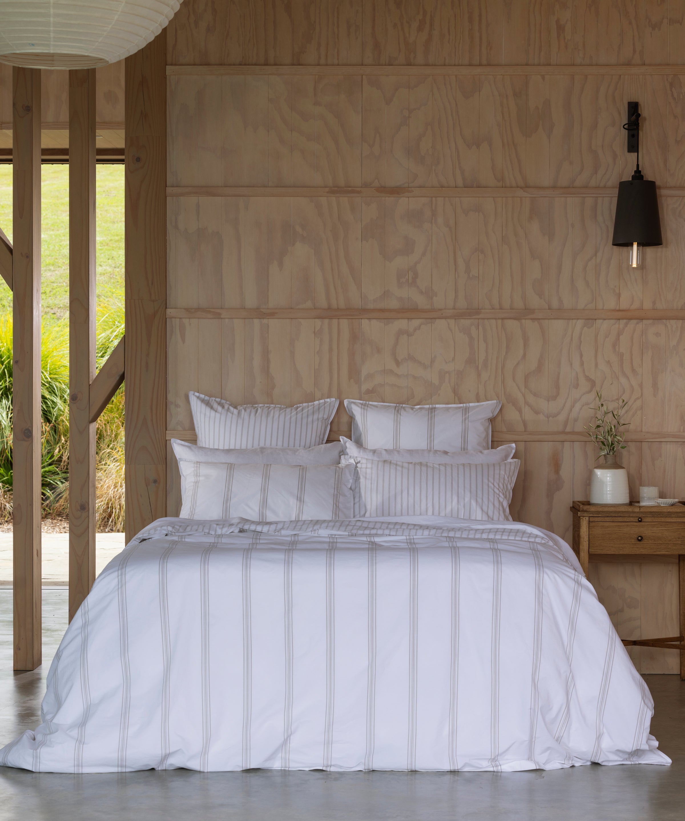 Shoreline Duvet Cover Set | Natural Stripe-5