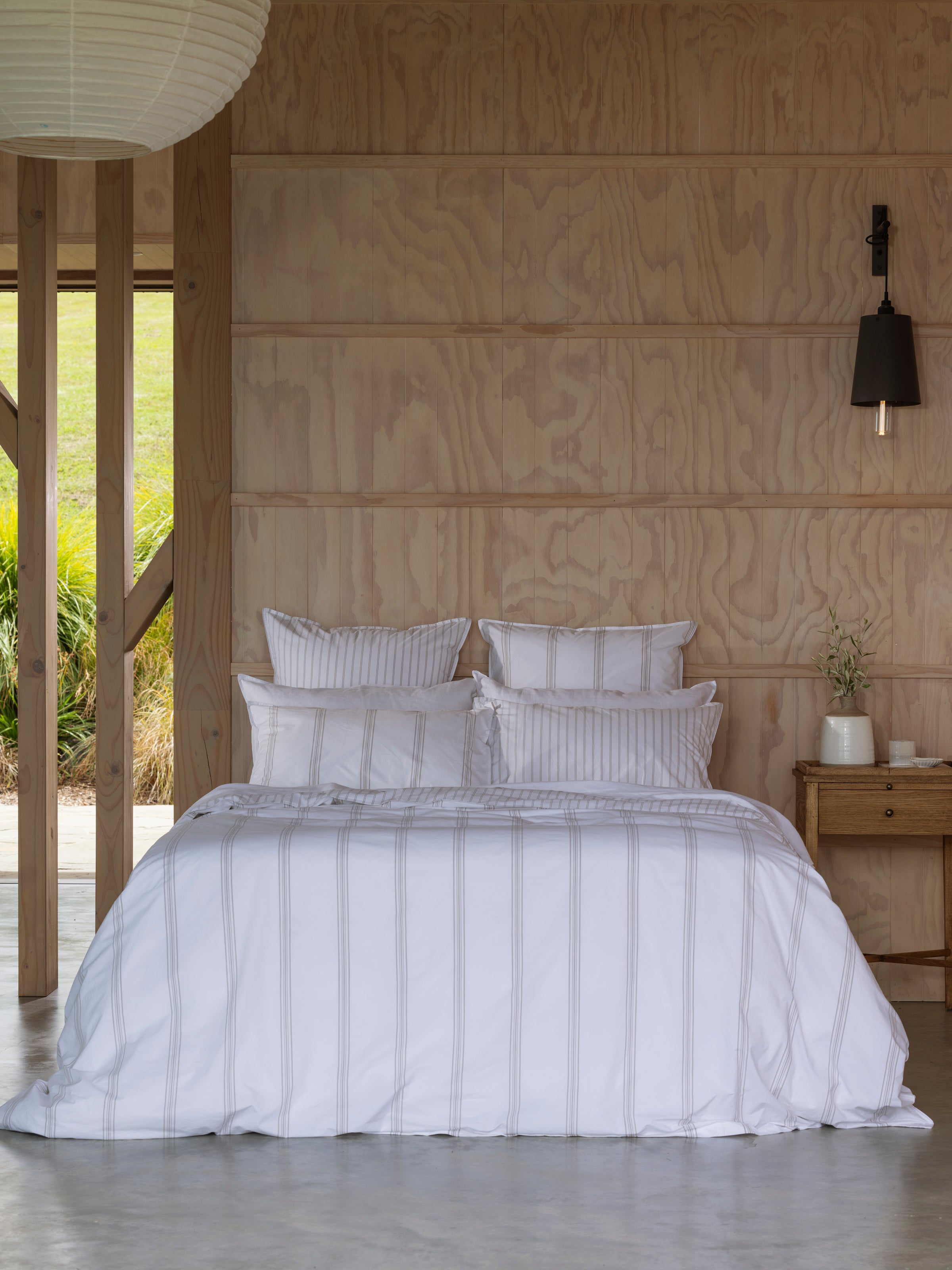 Shoreline Duvet Cover Set | Natural Stripe-5
