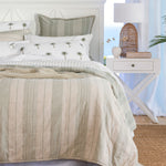Siesta European Pillowcase | Green Stripe-2