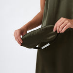 Silk Boxed Eye Mask | Olive-1
