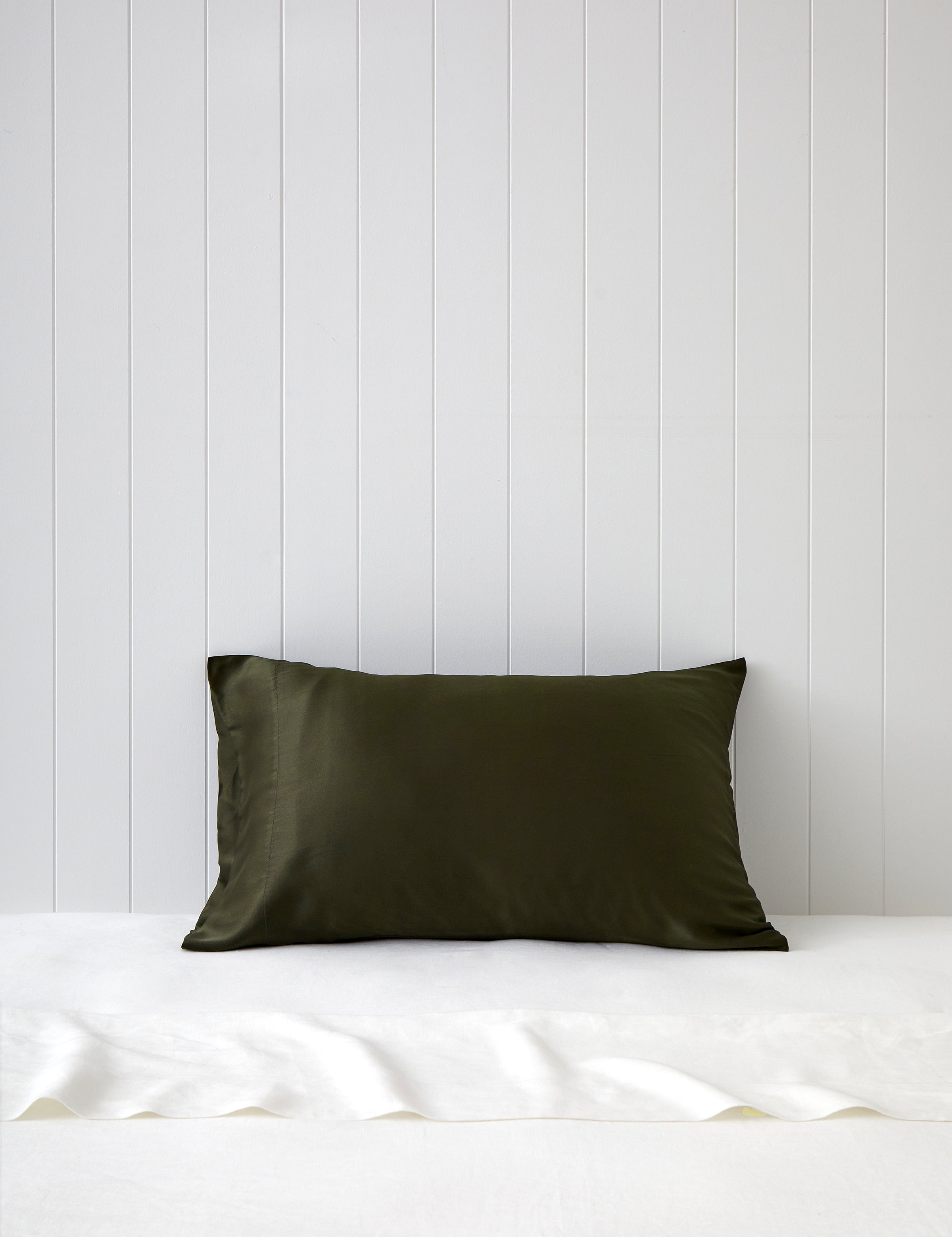 Silk Boxed Standard Pillowcase | Olive-1
