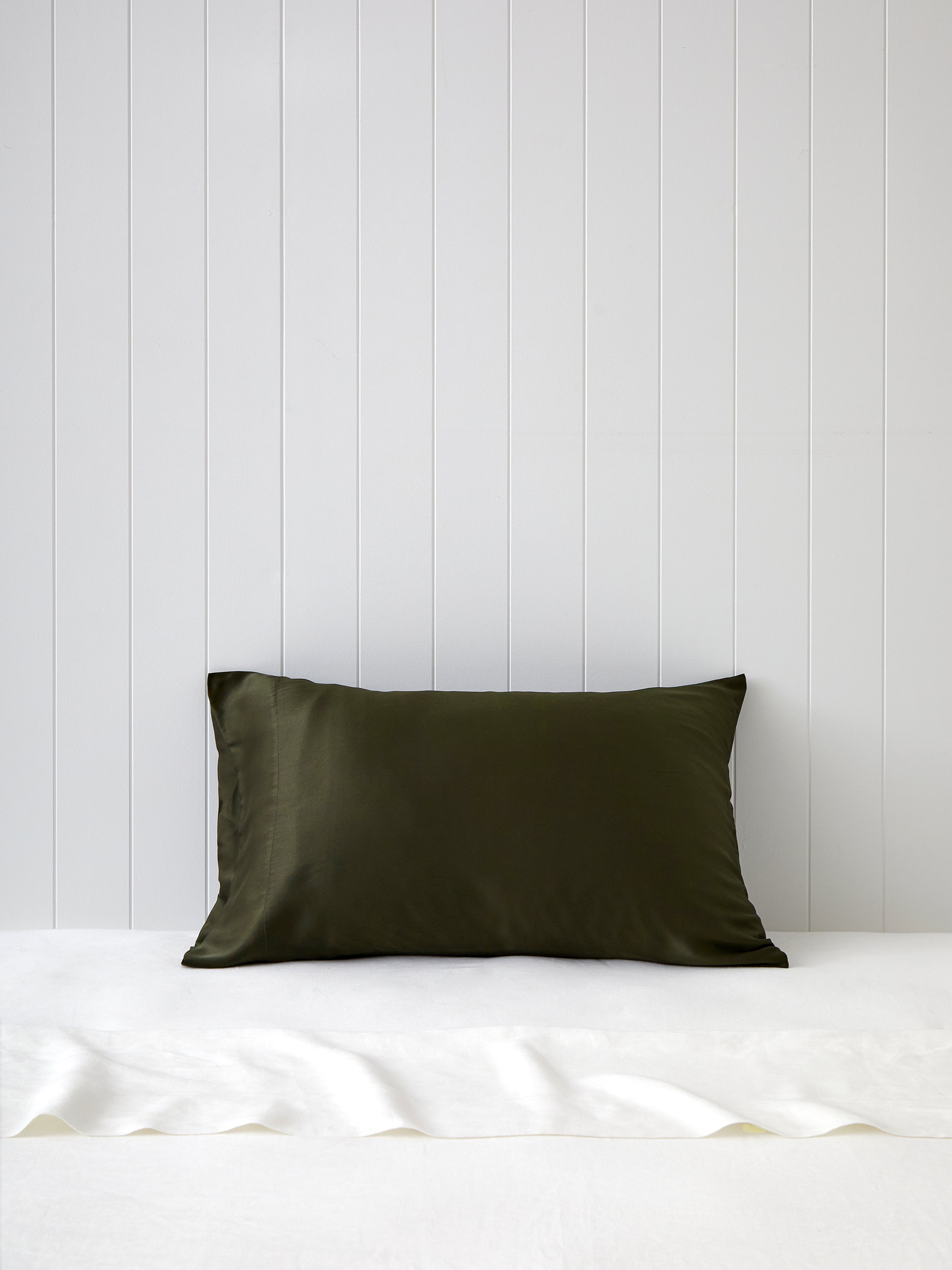 Silk Boxed Standard Pillowcase | Olive-1