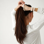 Silk Hair Scrunchie Set of 3 | White-1