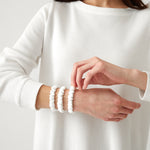 Silk Hair Scrunchie Set of 3 | White-2