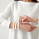 Silk Hair Scrunchie Set of 3 | White-2