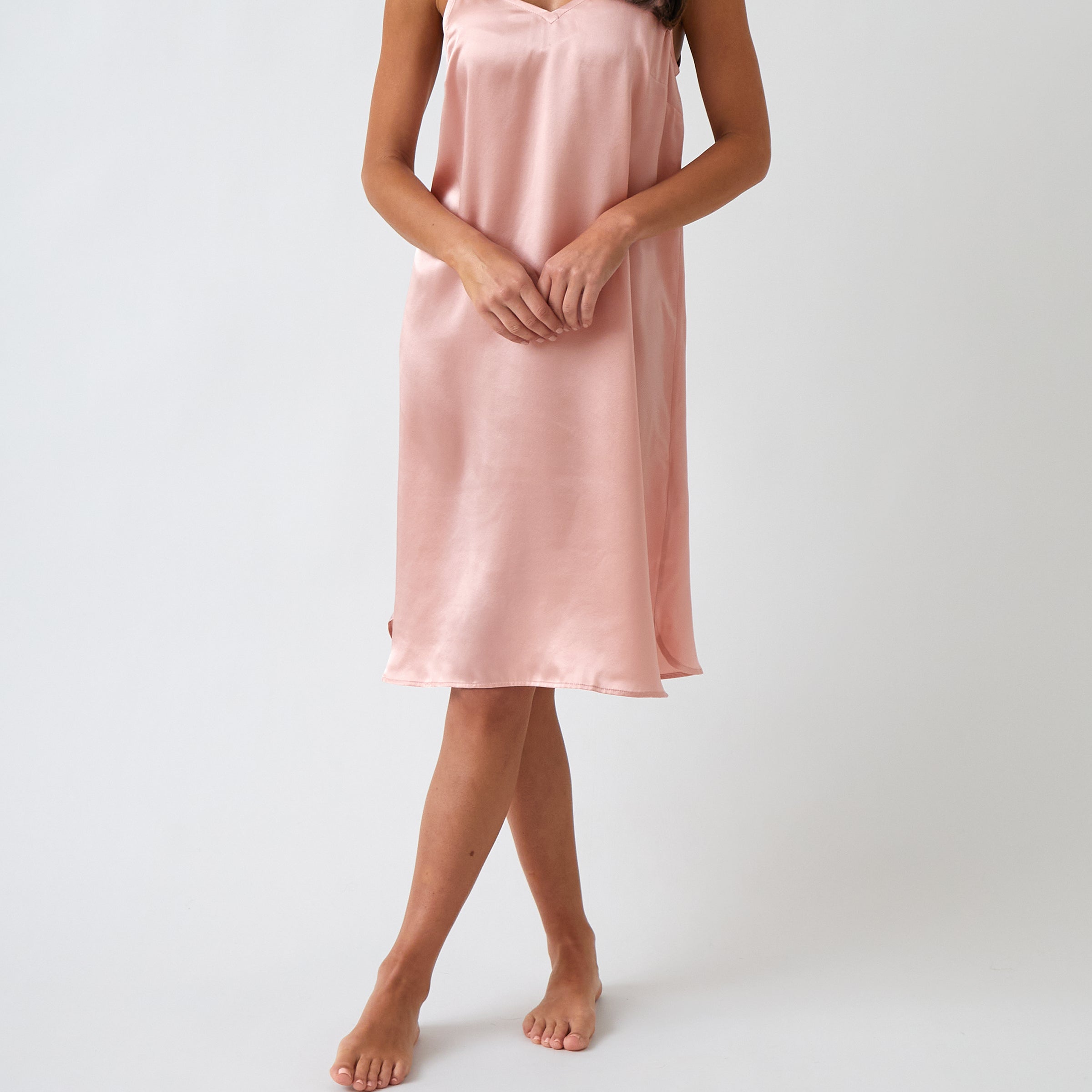Silk Midi Nightie | Blush-1