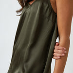 Silk Midi Nightie | Olive-2