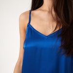 Silk Midi Nightie | Royal Blue-2
