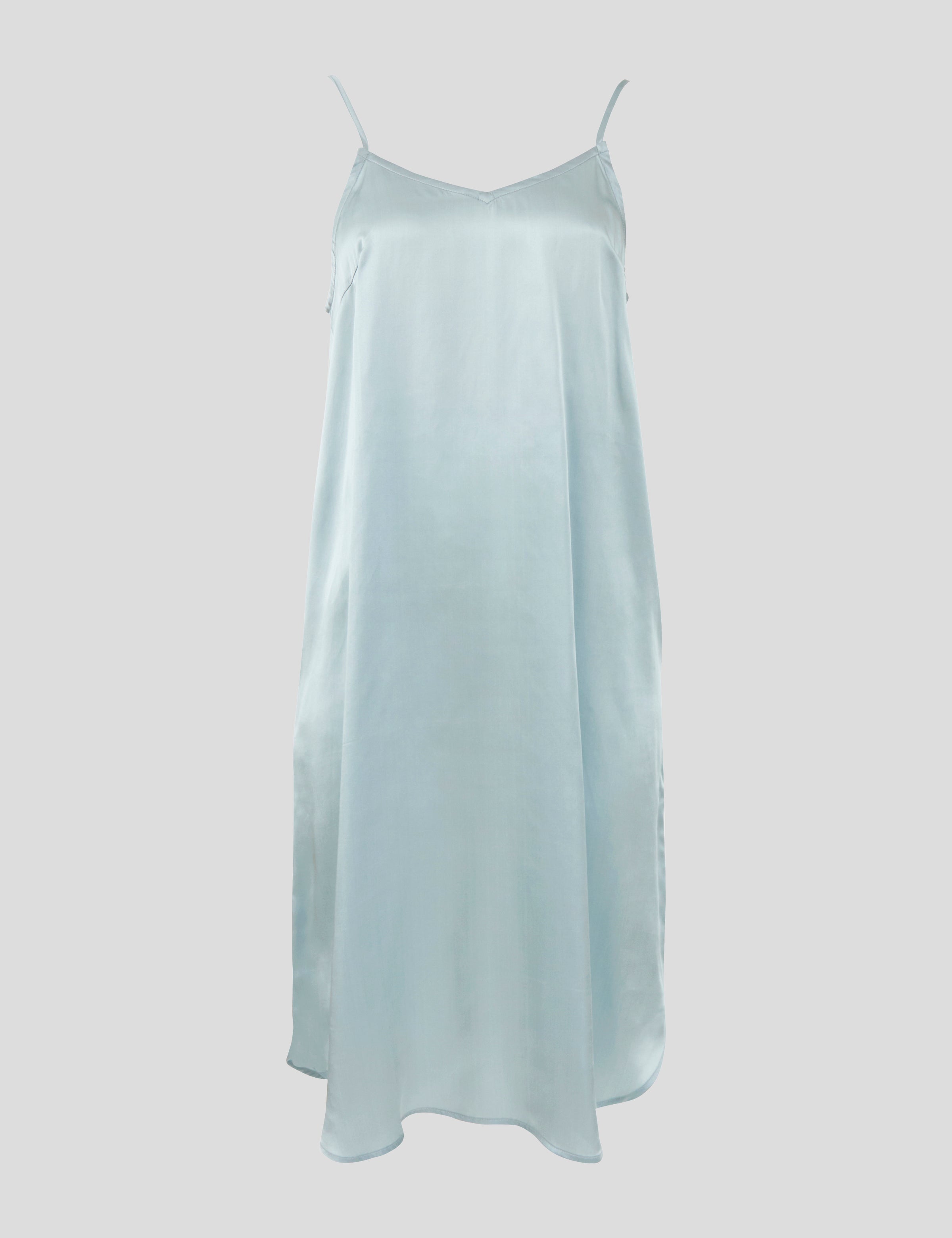 Silk Midi Nightie | Sky Blue-2