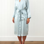 Silk Midi Robe | Sky Blue-1