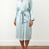Silk Midi Robe | Sky Blue-1