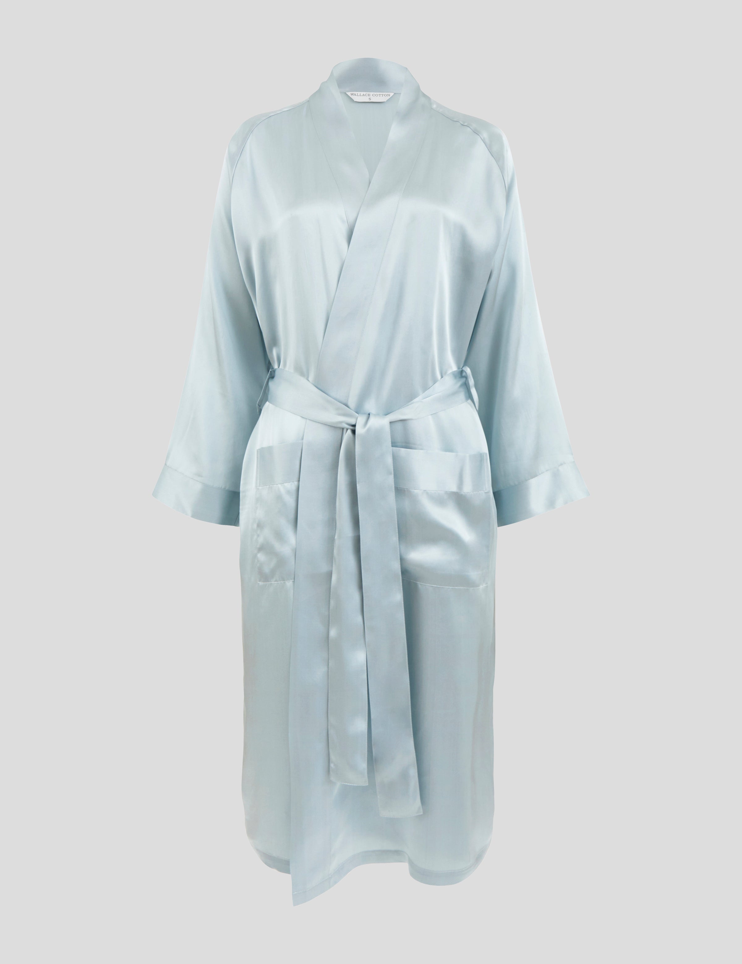 Silk Midi Robe | Sky Blue-2