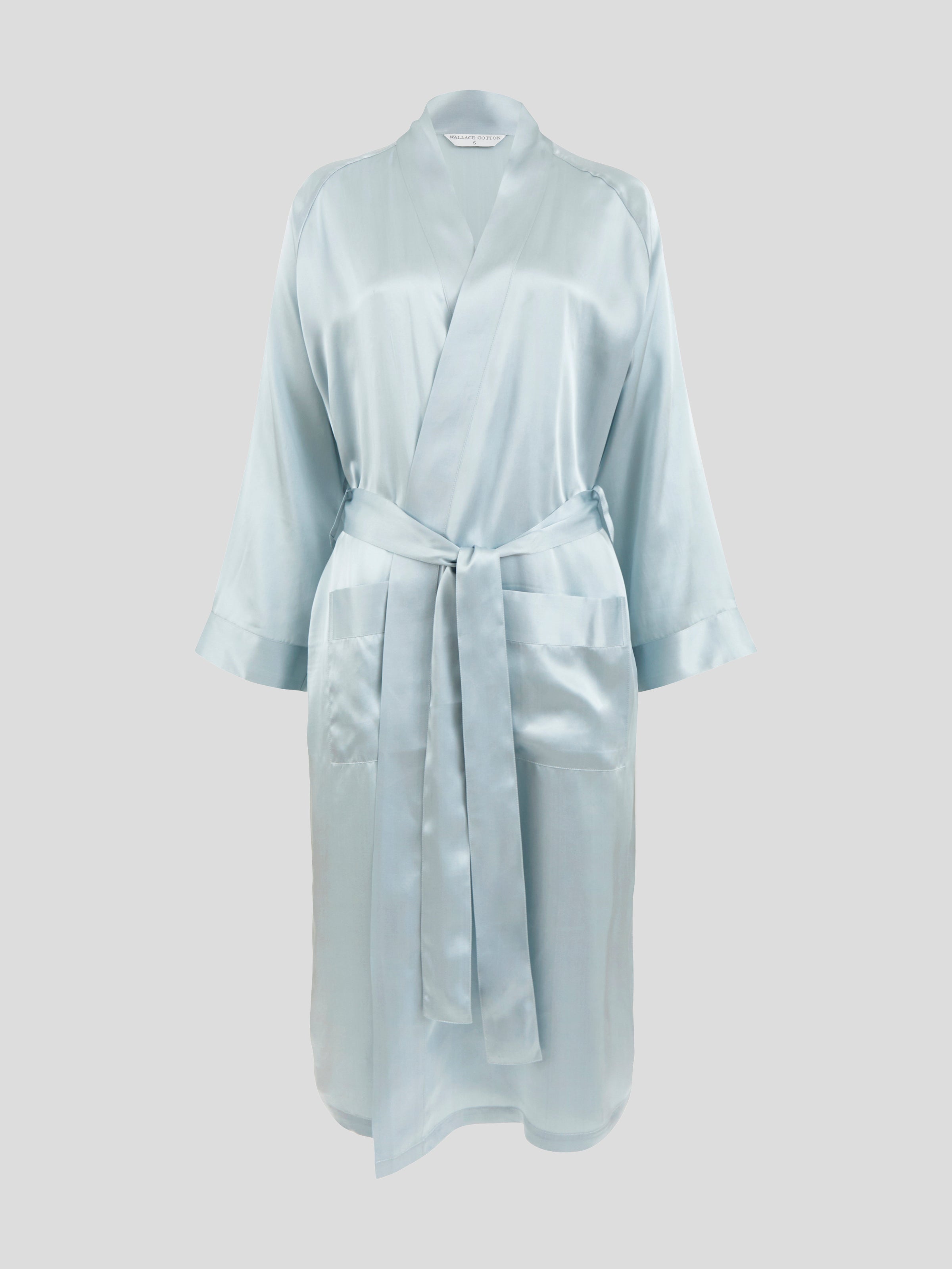 Silk Midi Robe | Sky Blue-2
