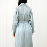 Silk Midi Robe | Sky Blue-4