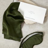 Silk Pillowcase & Eye Mask Gift Box Set | Olive-1