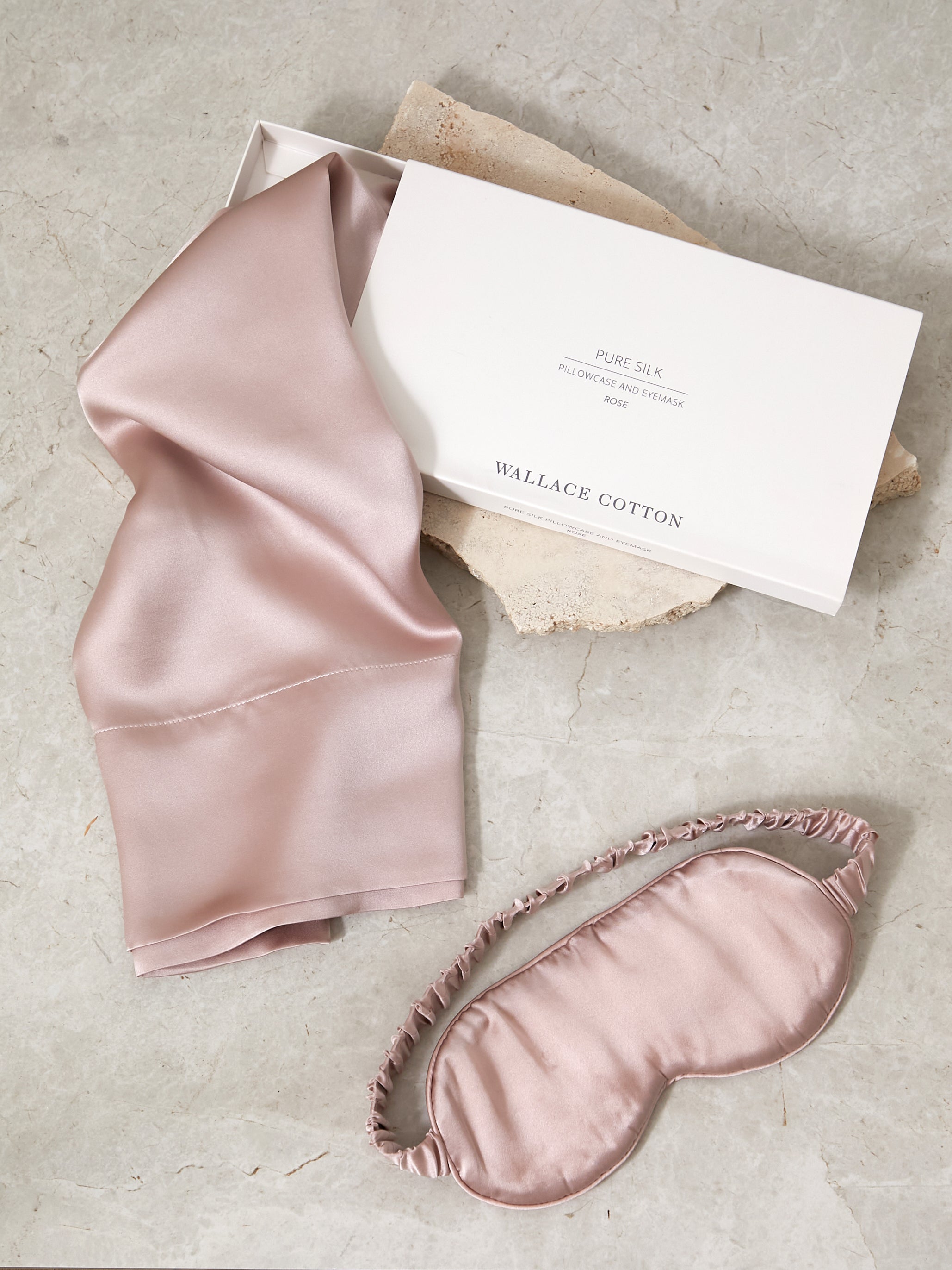 Silk Pillowcase & Eye Mask Gift Box Set | Rose-1