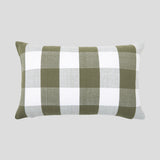 Sintra Rectangle Cushion Cover | Olive Gingham-1