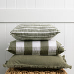 Sintra Rectangle Cushion Cover | Olive Gingham-2