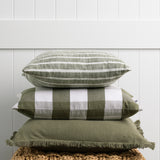 Sintra Rectangle Cushion Cover | Olive Gingham-2
