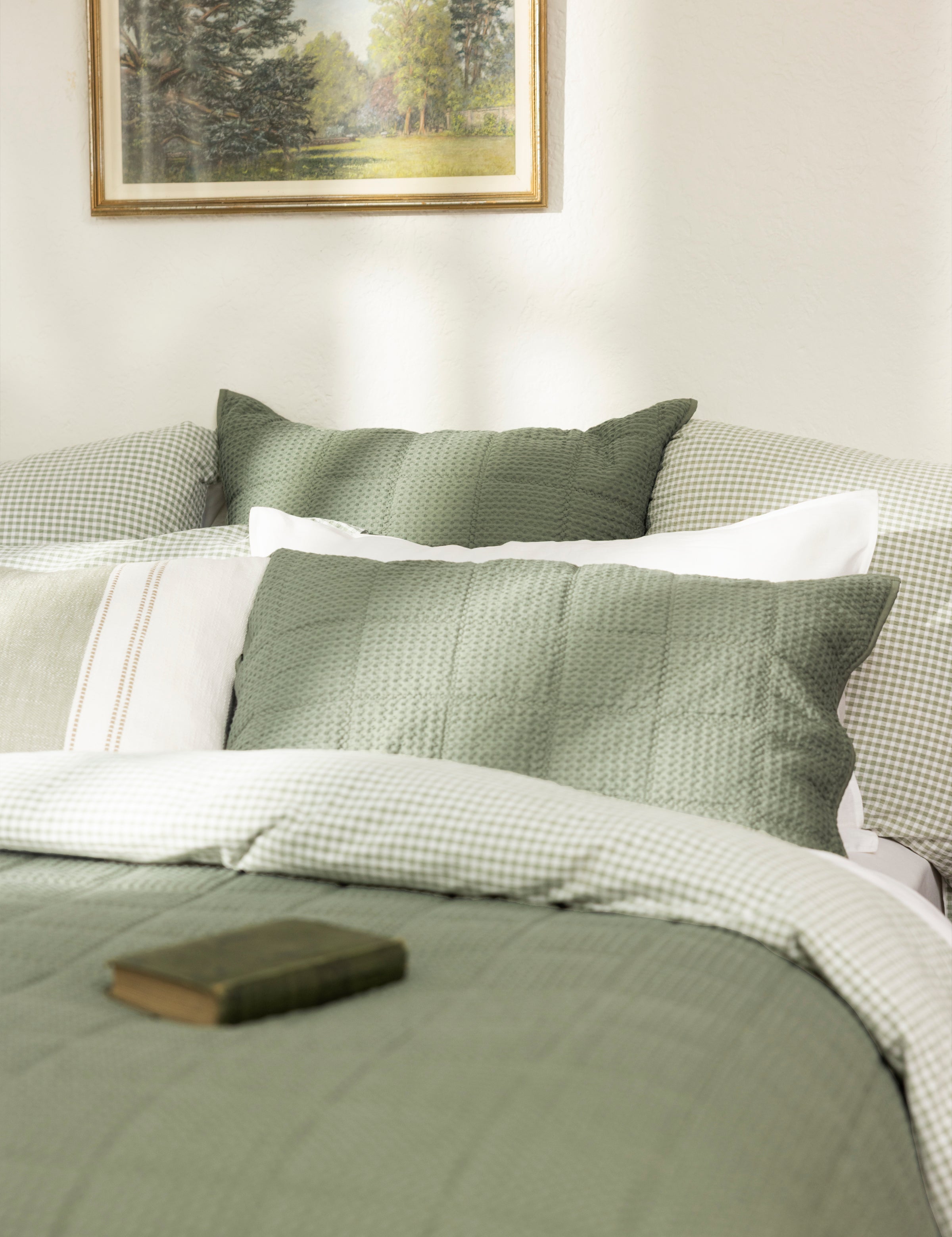 Sloane Waffle European Pillowcase | Dark Sage-2