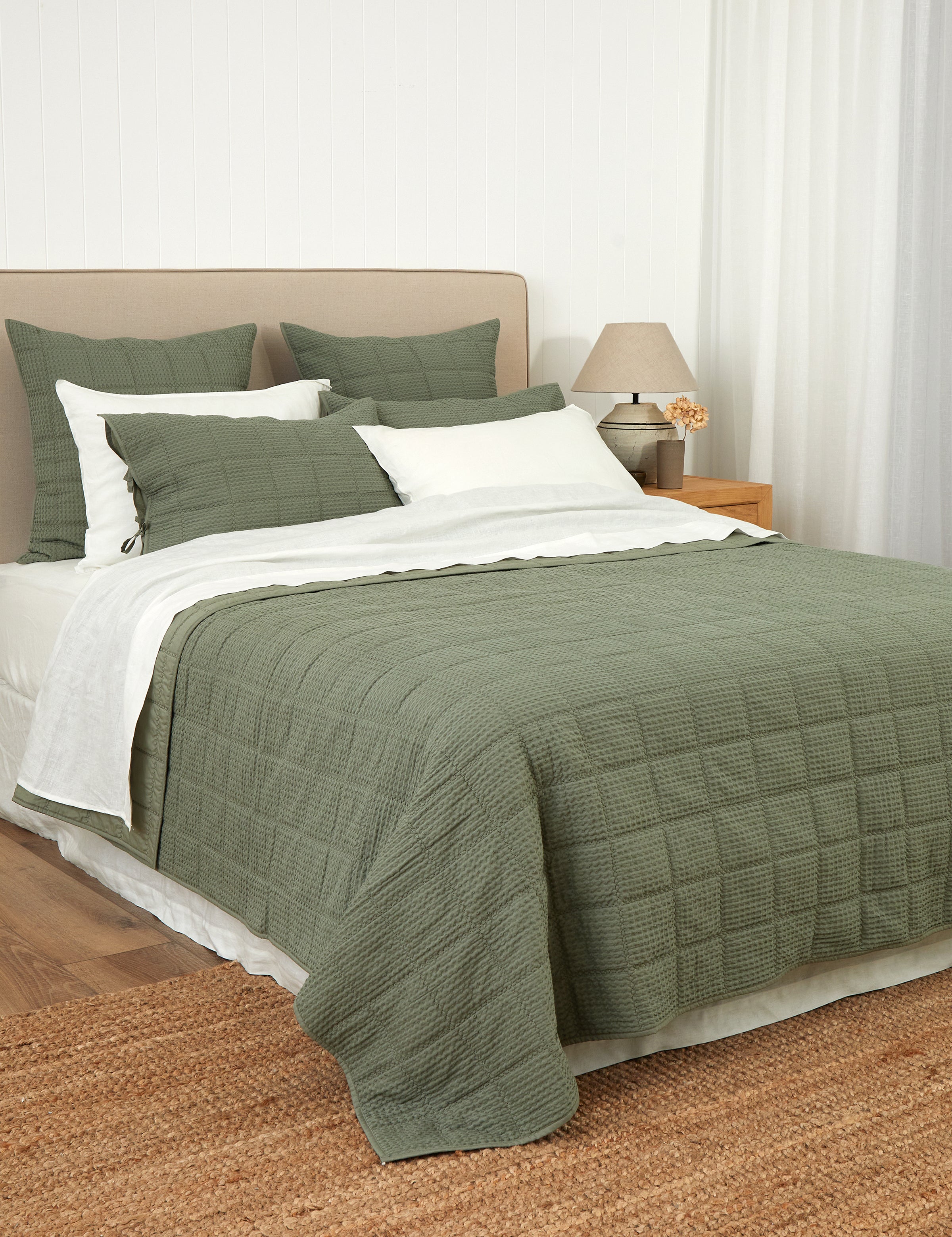 Sloane Waffle Quilt | Dark Sage-3