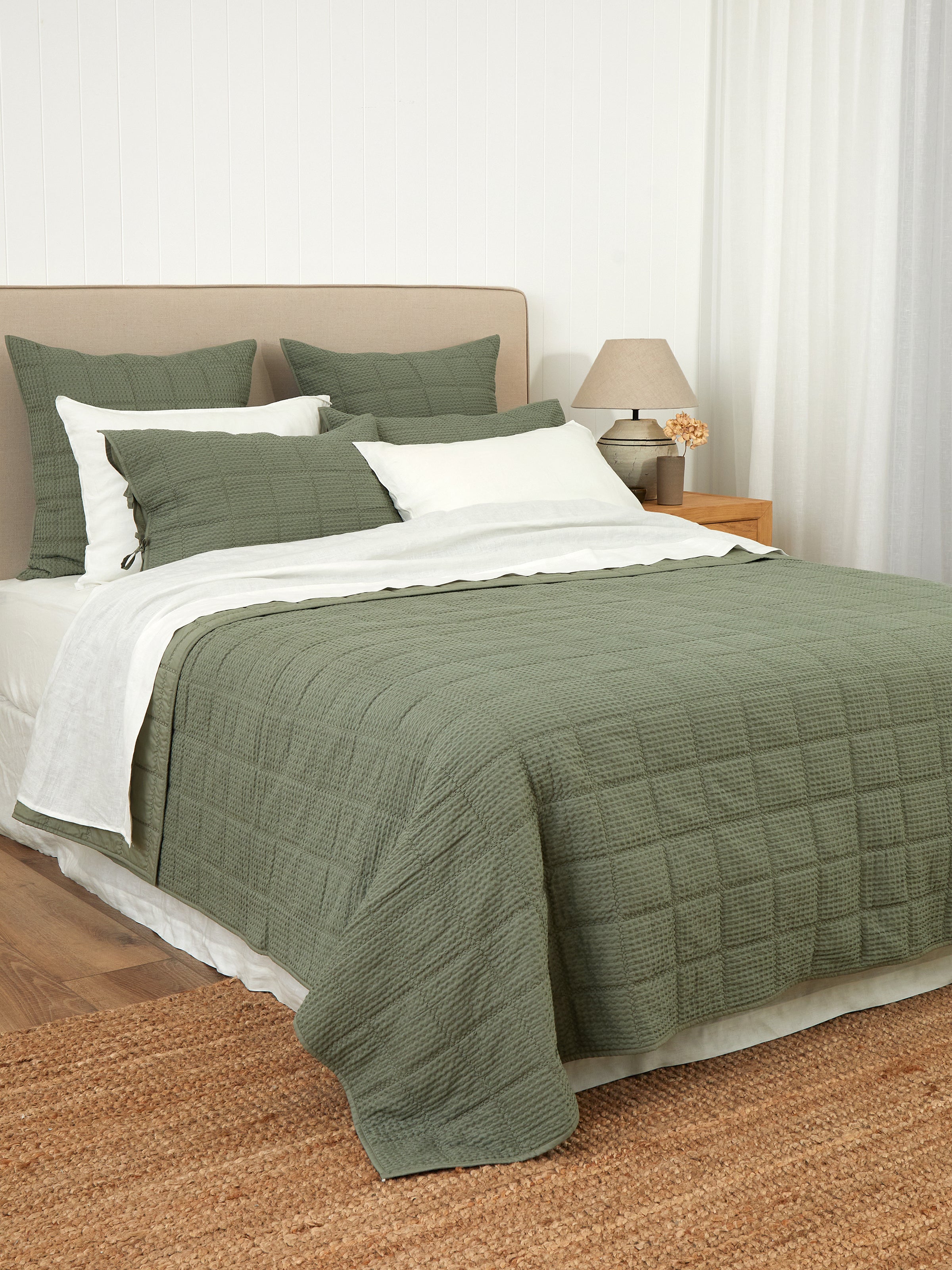 Sloane Waffle Quilt | Dark Sage-3