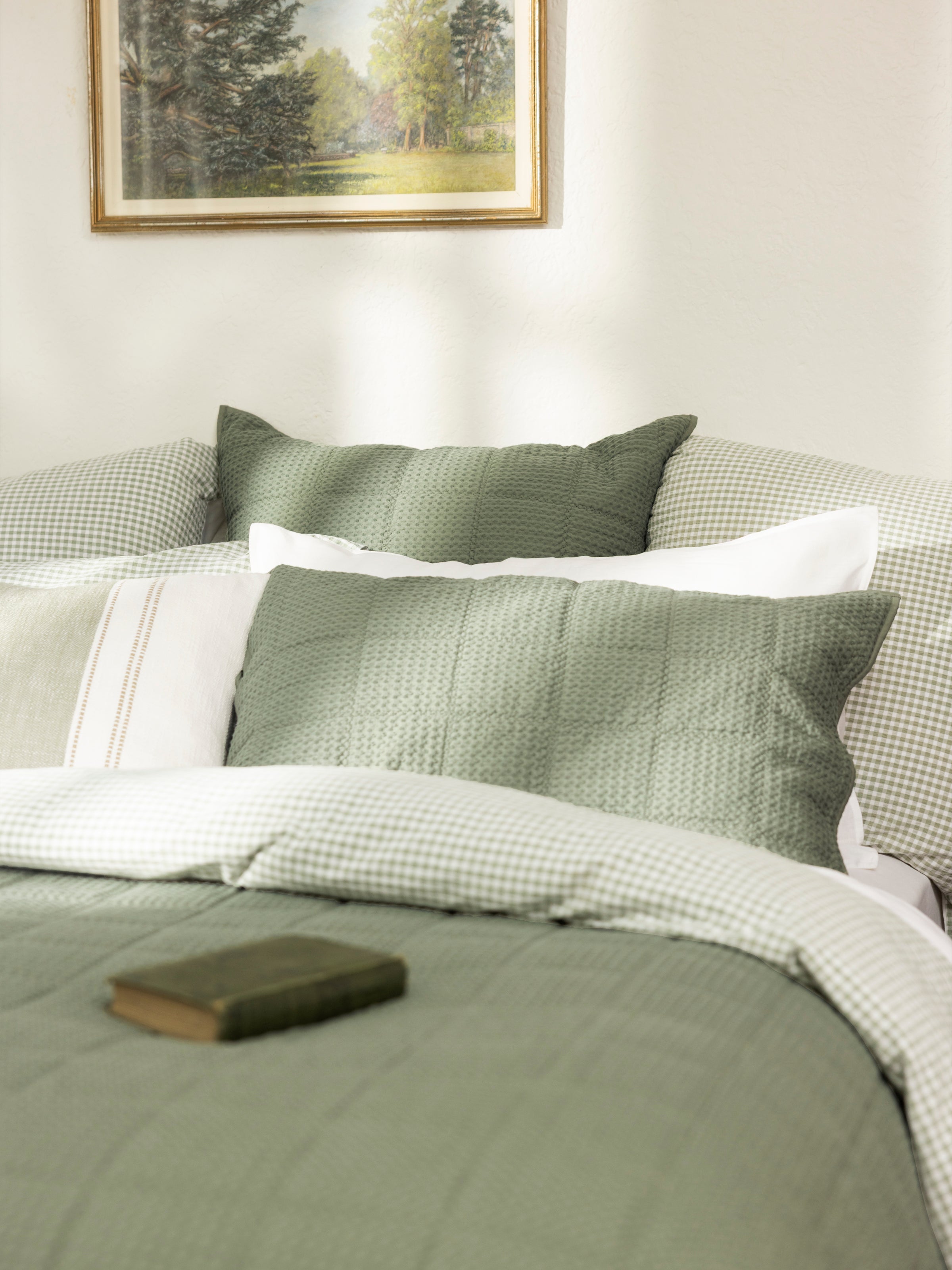 Sloane Waffle Quilt | Dark Sage-5