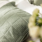 Sloane Waffle Standard Pillowcase | Dark Sage-2