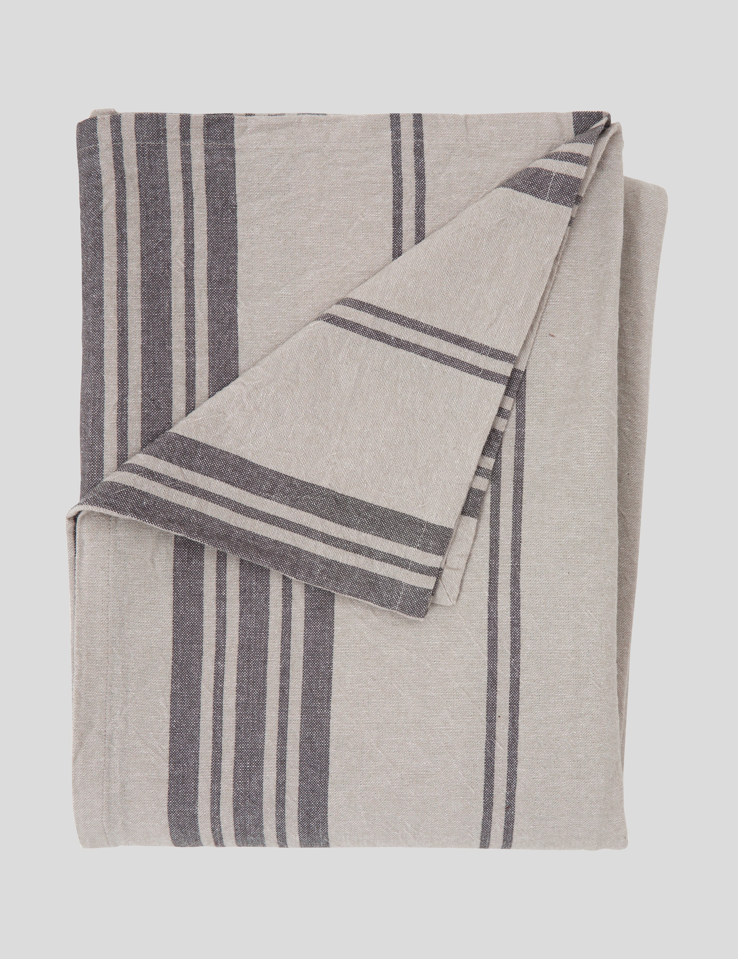 Sonoma Tablecloth | Charcoal Stripe-1