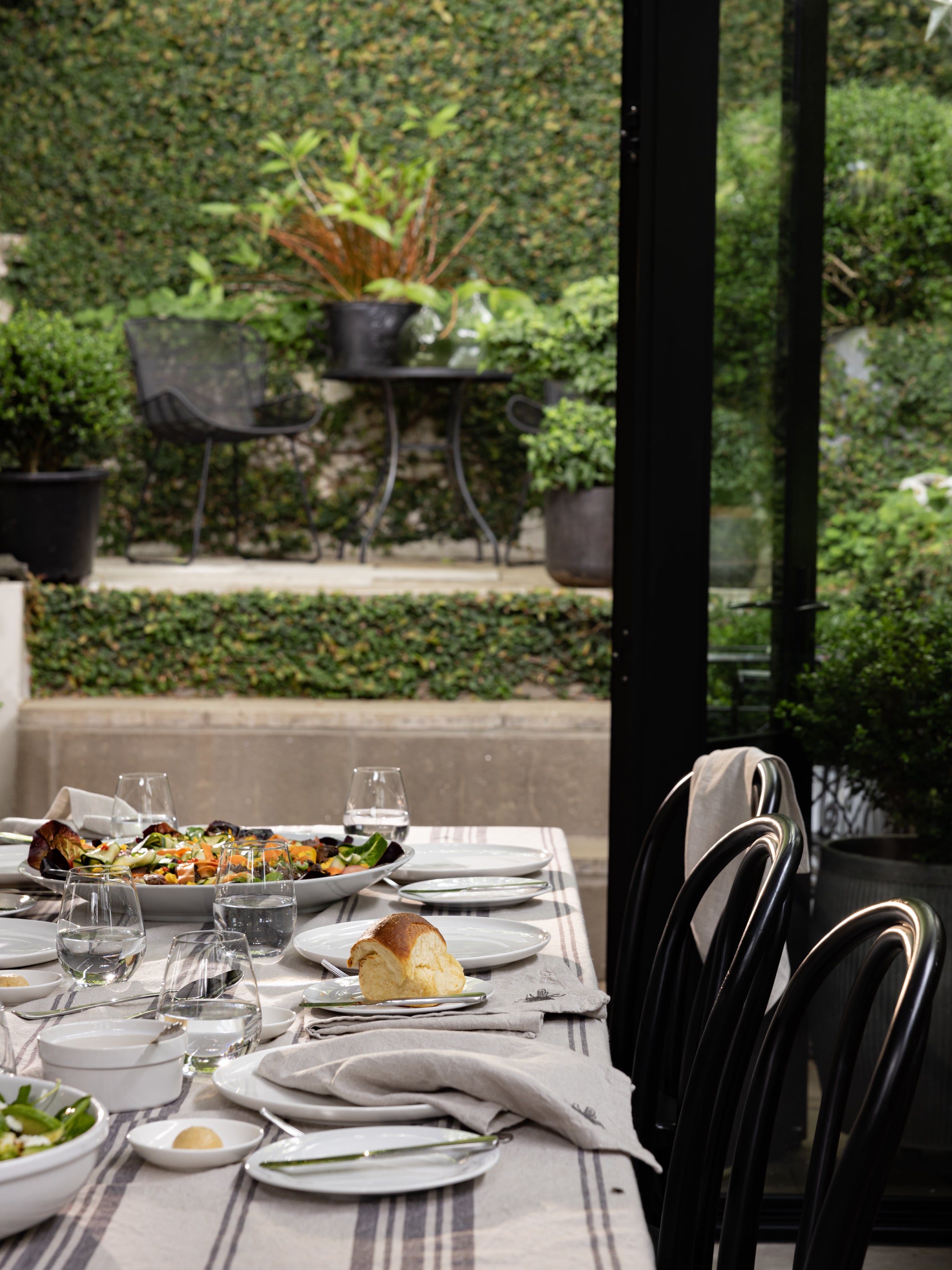 Sonoma Tablecloth | Charcoal Stripe-3