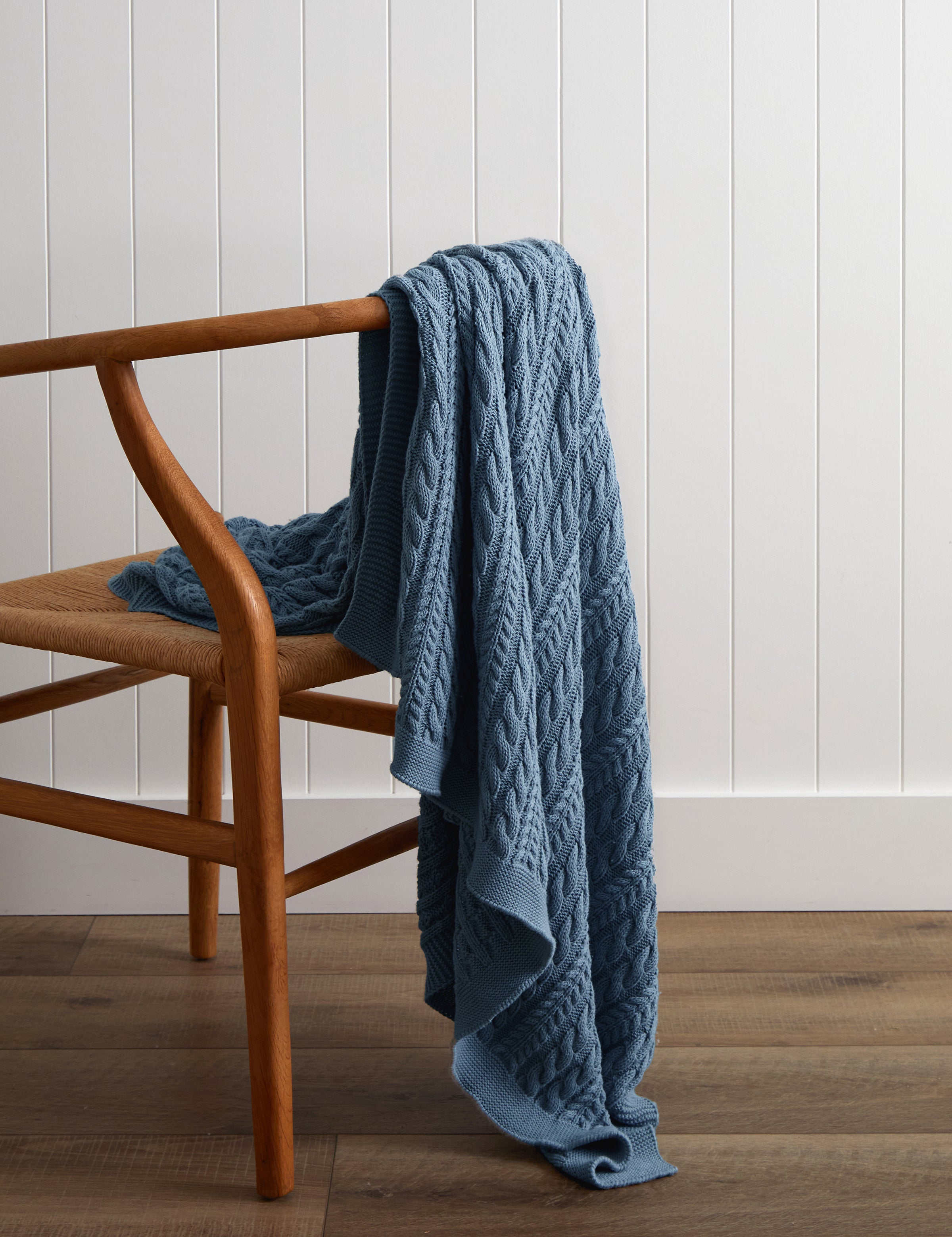 Souvenir Cotton Throw | Blue-1