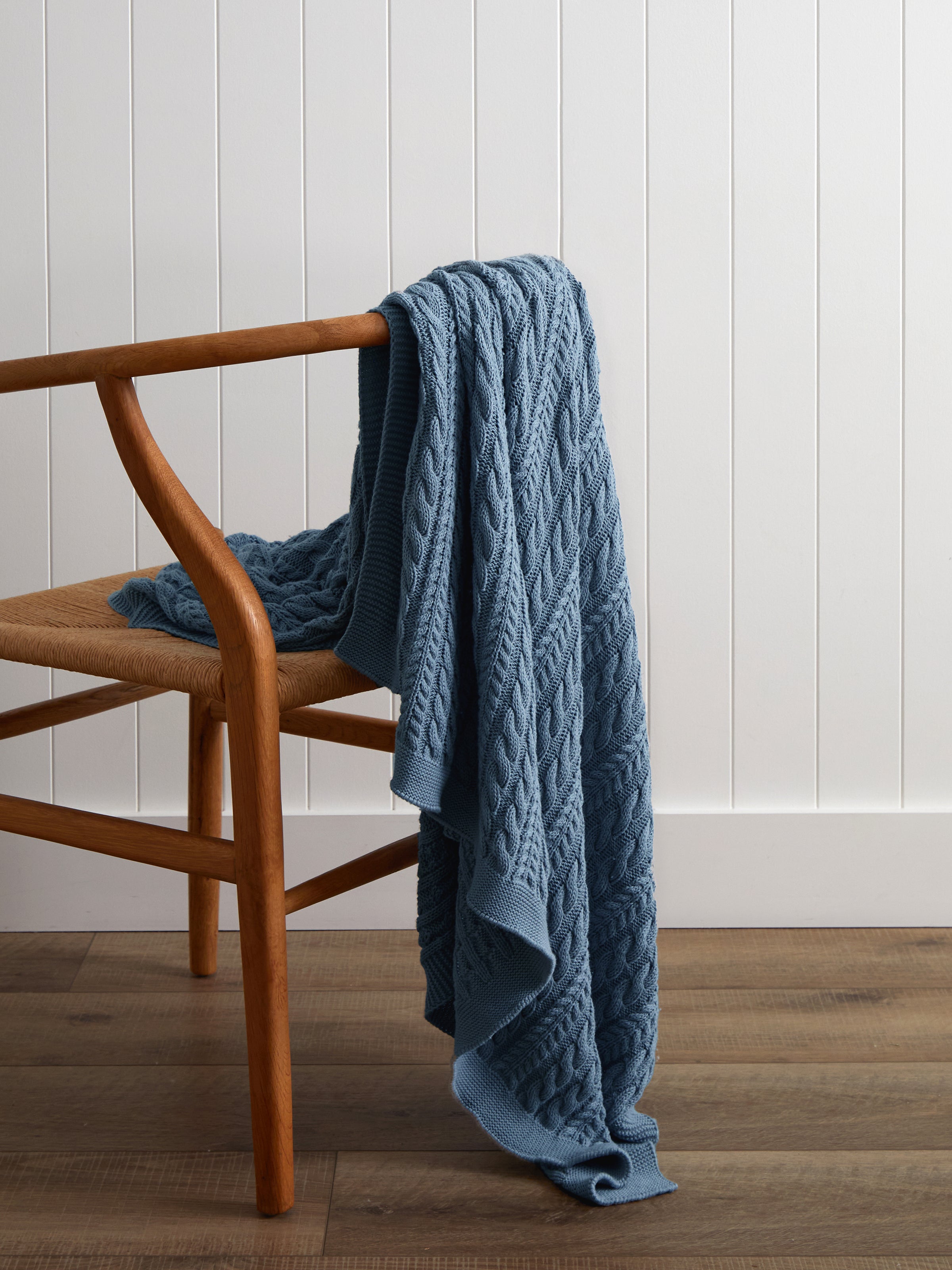 Souvenir Cotton Throw | Blue-1
