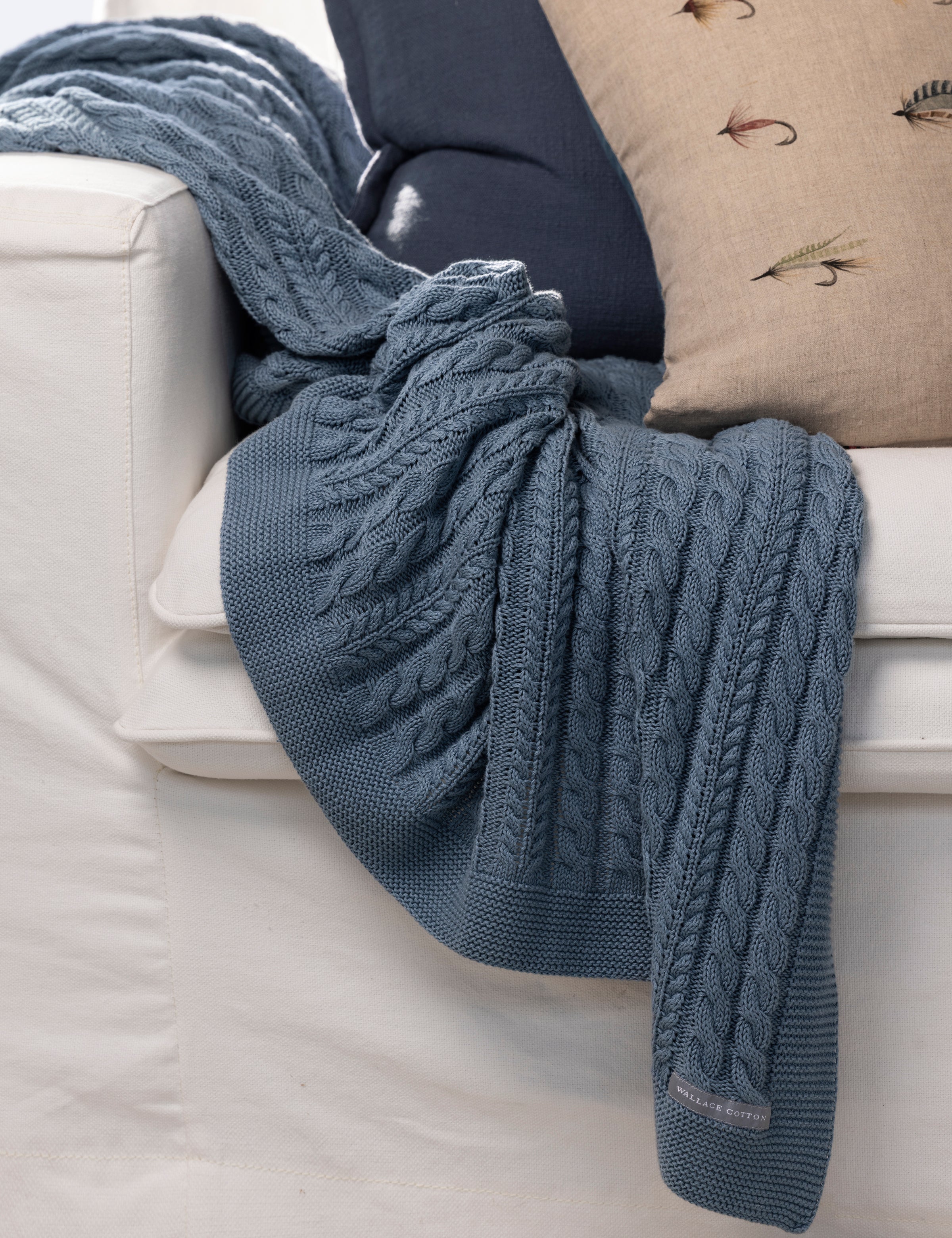 Souvenir Cotton Throw | Blue-2